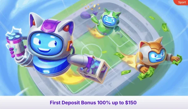 RoboCat sportfogadás első befizetési bónusz 150 dollár értékben